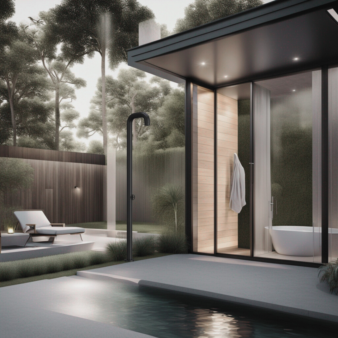 Cirrus 04 Outdoor Shower - Structured Black – Watrline