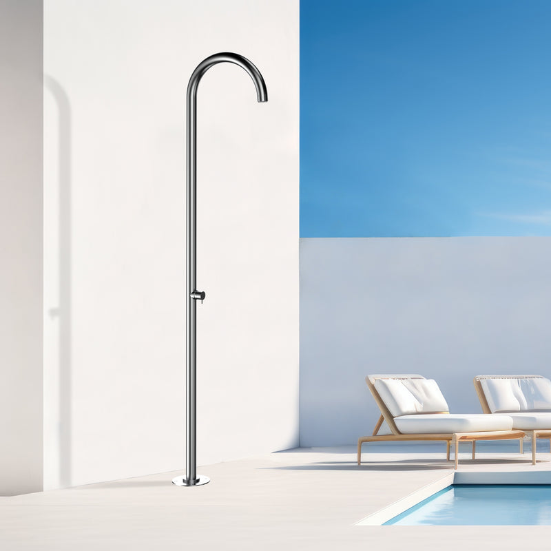 Watrline - Bossini POOL P03 Outdoor Shower 316 Stainless Steel Freestanding Single Spray