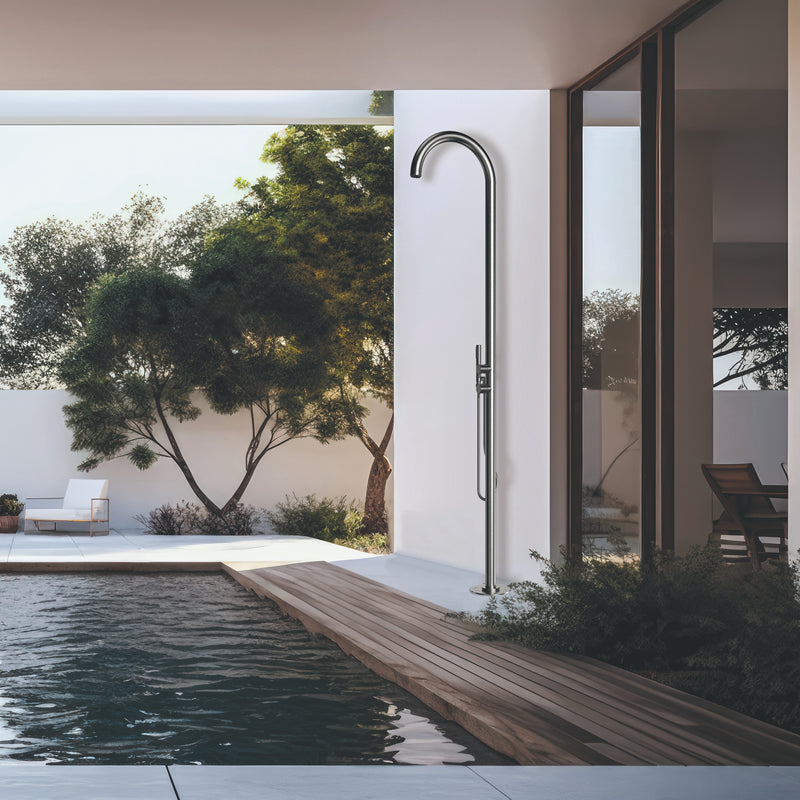 Watrline - Bossini POOL P01 Outdoor Shower 316 Stainless Steel Freestanding Hand Shower Single Spray