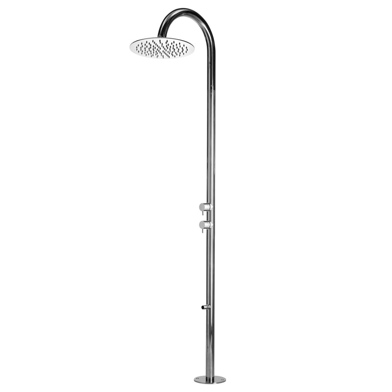 Watrline - Bossini TETIS T02 Outdoor Shower 316 Stainless Steel Foot Wash Freestanding Rain Shower
