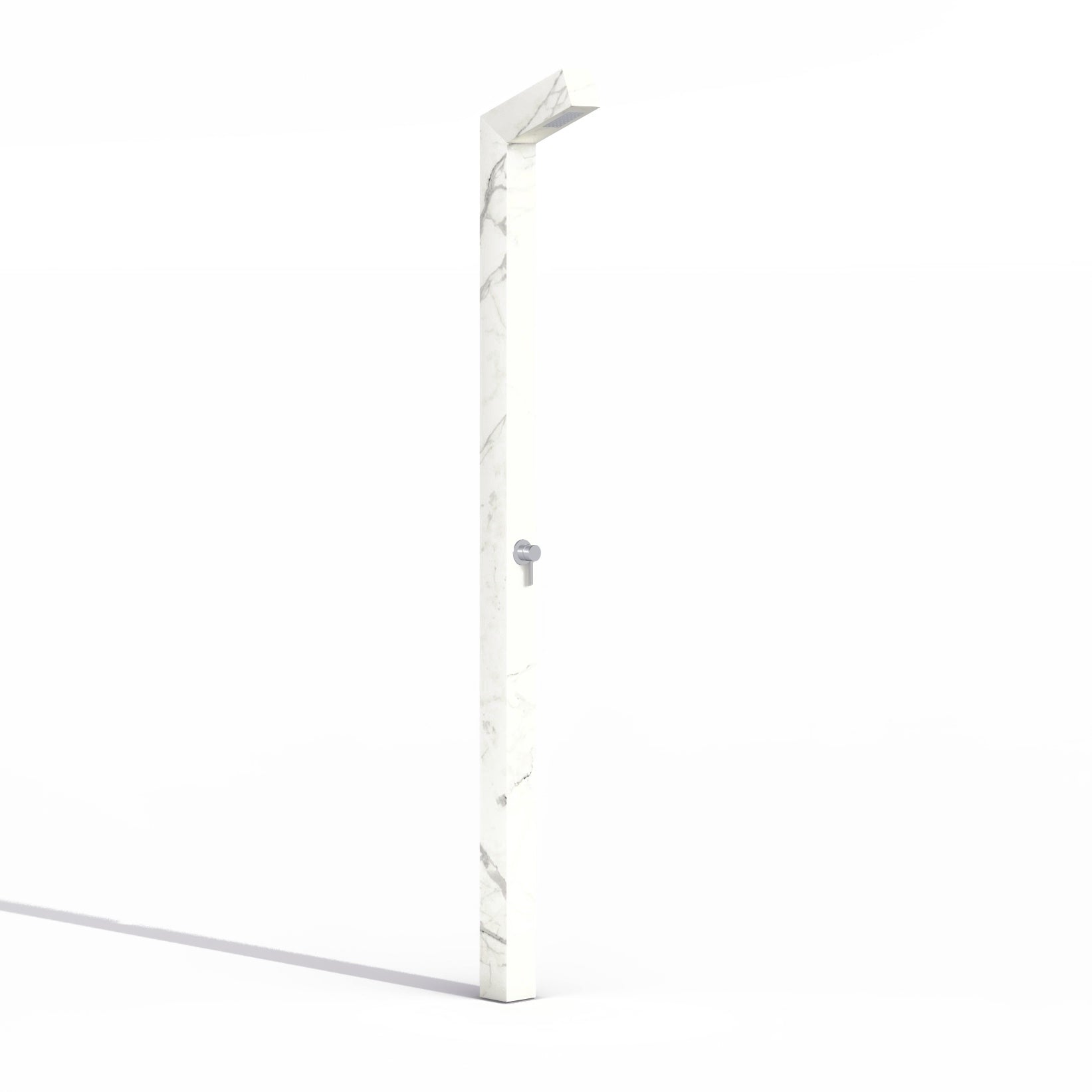 Minimo Natural Stone Outdoor Shower - Marble Look Statuario Lux – Watrline