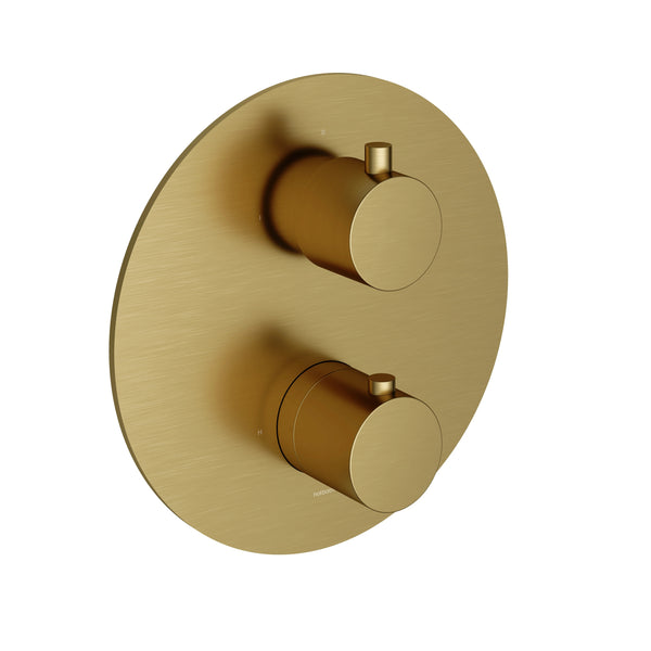 Watrline - HOTBATH Cobber CB039 Thermostatic Mixer with Three-Way Diverter - Trim only Solid Brass Wall Mount