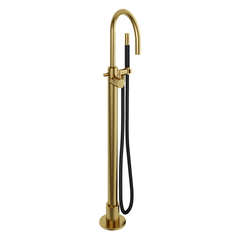 Watrline - HOTBATH Cobber CB187 Freestanding Bath Filler with Hand Shower - Trim only Freestanding Solid Brass