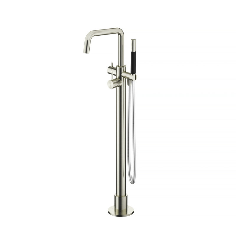 Watrline - HOTBATH Archie AR087 316 Stainless Steel Freestanding Bath Filler with Hand Shower - Trim only 316 Stainless Steel Freestanding