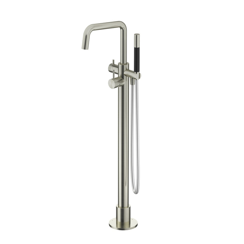 Watrline - HOTBATH Archie AR087 316 Stainless Steel Freestanding Bath Filler with Hand Shower - Trim only 316 Stainless Steel Freestanding