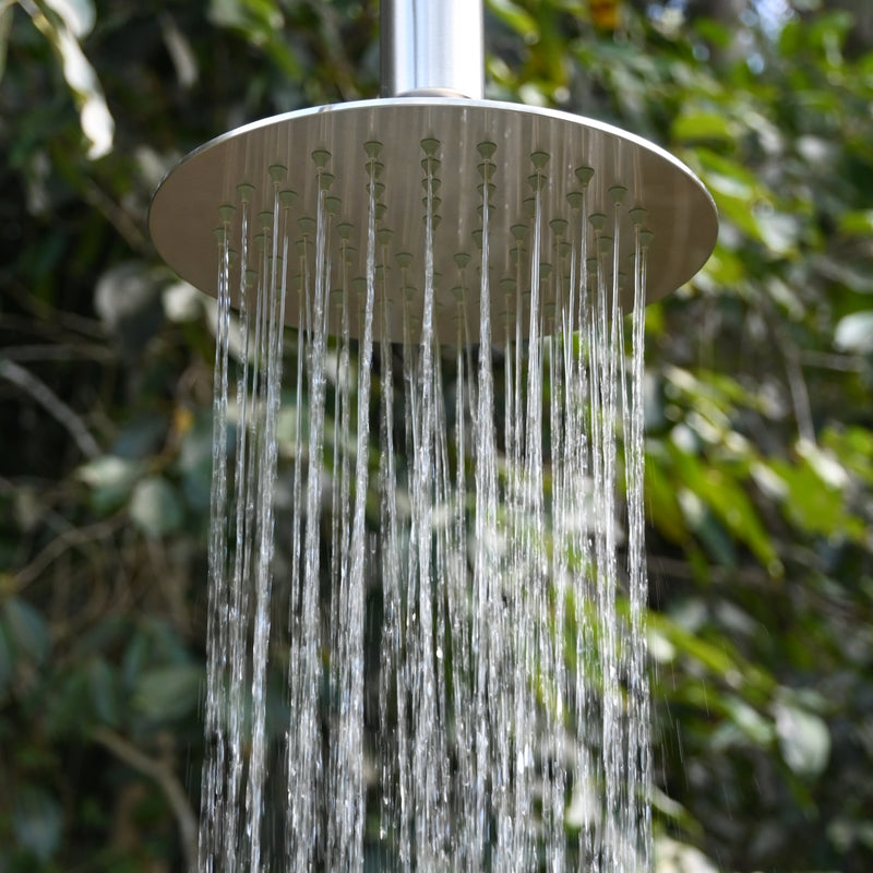 Watrline - STELLAR Polaris Cold Water Portable Outdoor Shower with Garden Hose Attachment 316 Stainless Steel Freestanding Portable Rain Shower