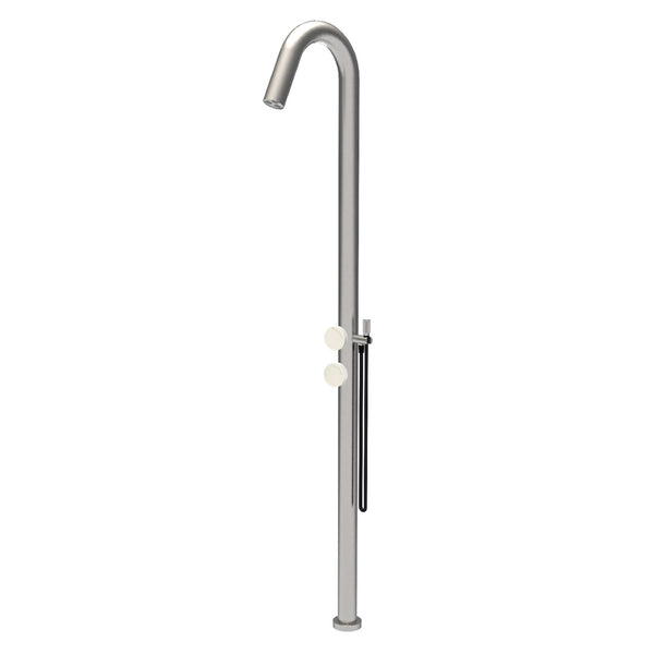 Watrline - FIMA OUT.SIDE Freestanding Outdoor Shower with Rain Jet and Hand Shower 316 Stainless Steel Freestanding Hand Shower Rain Shower