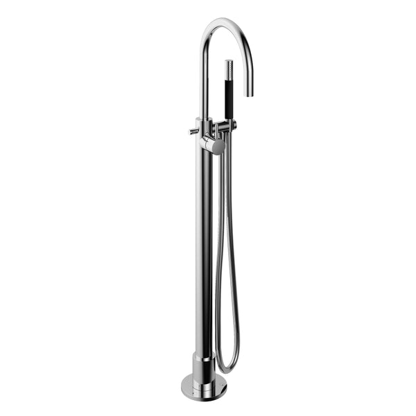 Watrline - HOTBATH Cobber CB077 Freestanding Bath Filler with Hand Shower - Trim only Freestanding Solid Brass