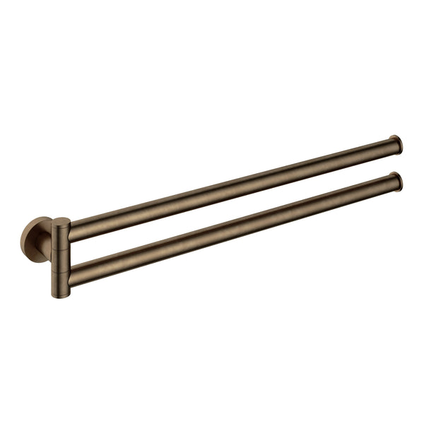 Watrline - HOTBATH Cobber CBA15 Swivel Double Towel Rail Solid Brass Wall Mount