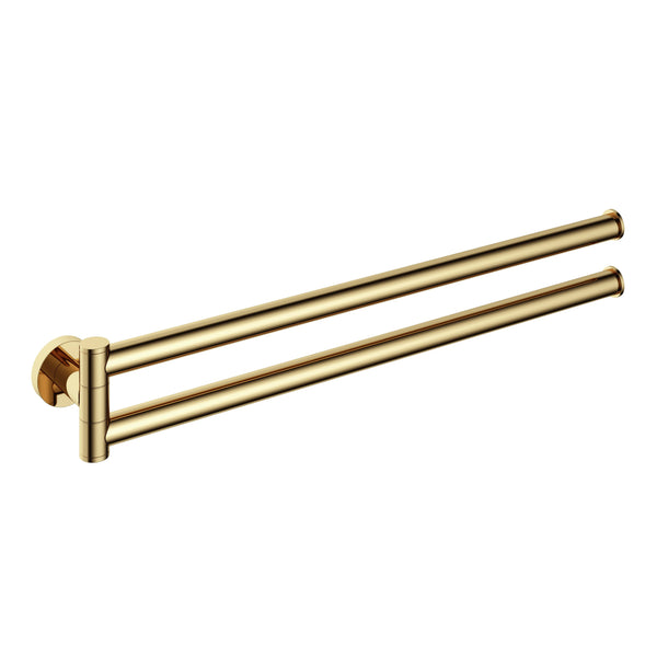 Watrline - HOTBATH Cobber CBA15 Swivel Double Towel Rail Solid Brass Wall Mount